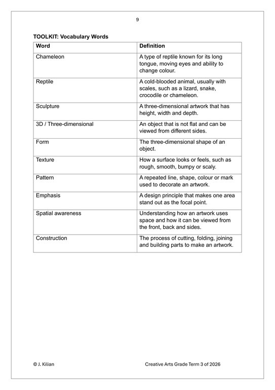 Visual Arts Gr. 5 Assessment Task 2026 Term 3 - Image 5