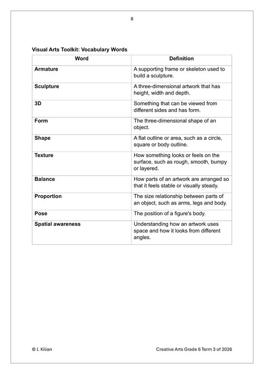 Visual Arts Gr. 6 Assessment Task 2026 Term 3 - Image 5