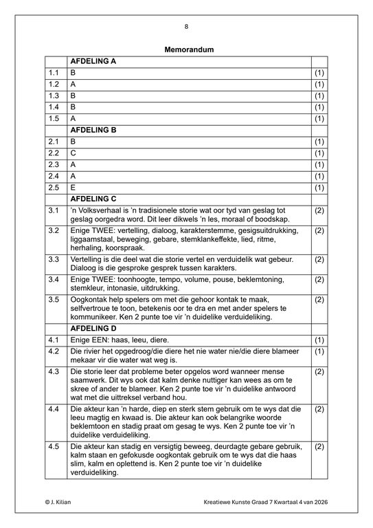 Drama (Afrikaans) Gr. 7 Assesseringstaak 2026 Kwartaal 4 - Image 3