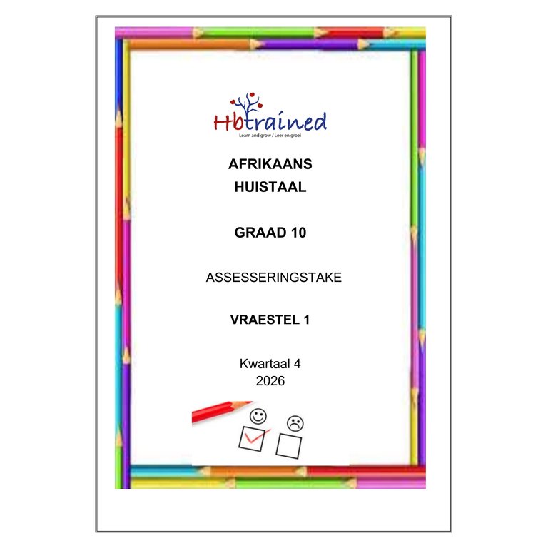 Afrikaans Huistaal Gr. 10 Assesseringstaak 2026 Kwartaal 4 Vraestel 1