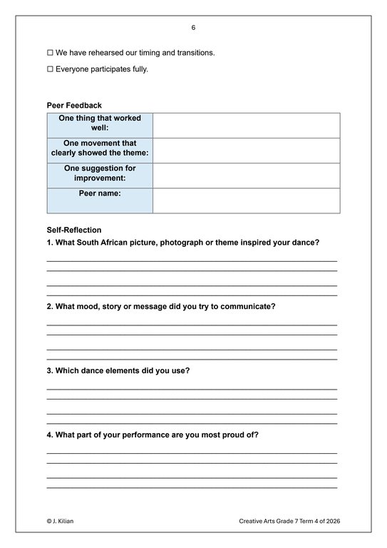 Dance Gr. 7 Assessment Task 2026 Term 4 - Image 3