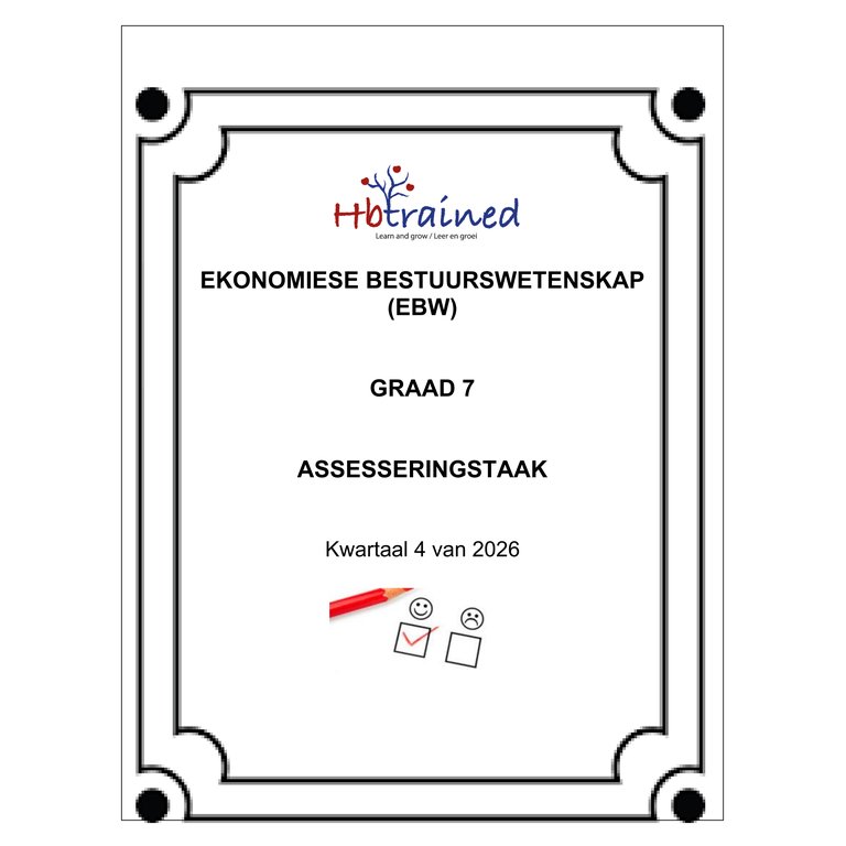 Ekonomiese- en Bestuurswetenskap Gr. 7 Assesseringstaak 2026 Kwartaal 4