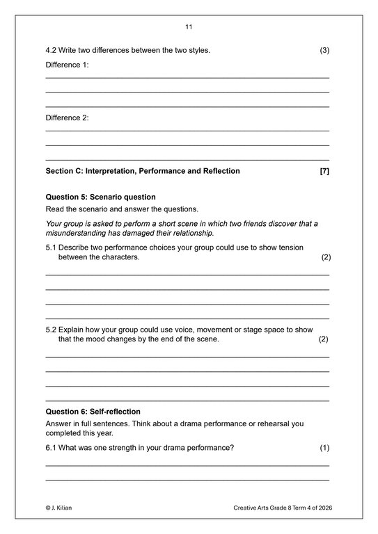 Drama (English) Gr. 8 Assessment Task 2026 Term 4 - Image 5