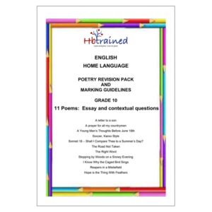 English Home Language Gr. 10 2026 Workbook Poetry