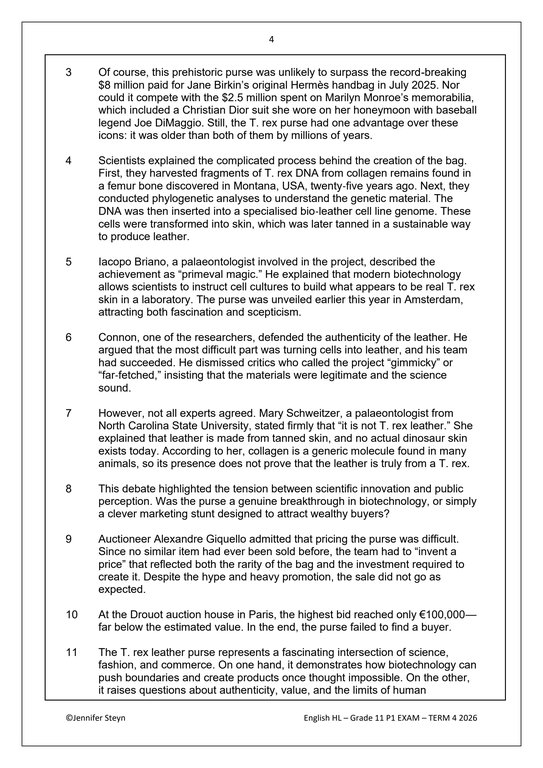 English Home Language Gr. 11 Assessment Task 2026 Term 4 Paper 1 - Image 3