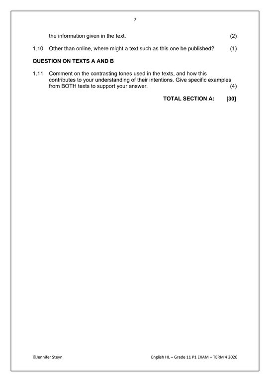 English Home Language Gr. 11 Assessment Task 2026 Term 4 Paper 1 - Image 4