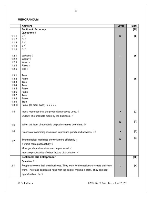 Economic and Management Sciences Gr. 7 Assessment Task 2026 Term 4 - Image 4