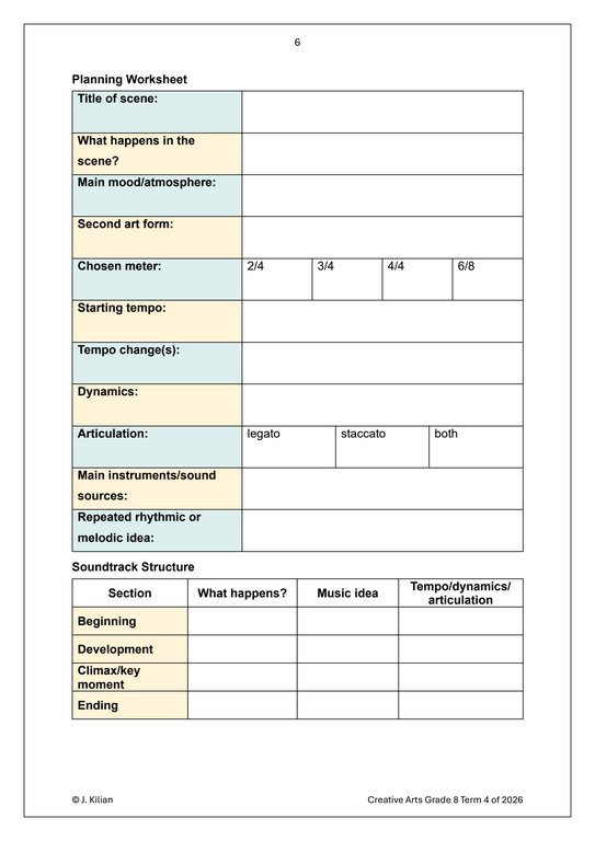 Music Gr. 8 Assessment Task 2026 Term 4 - Image 3