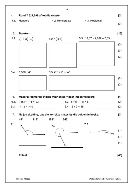 Wiskunde Gr. 7 Assesseringstaak 2026 Kwartaal 4 - Image 4