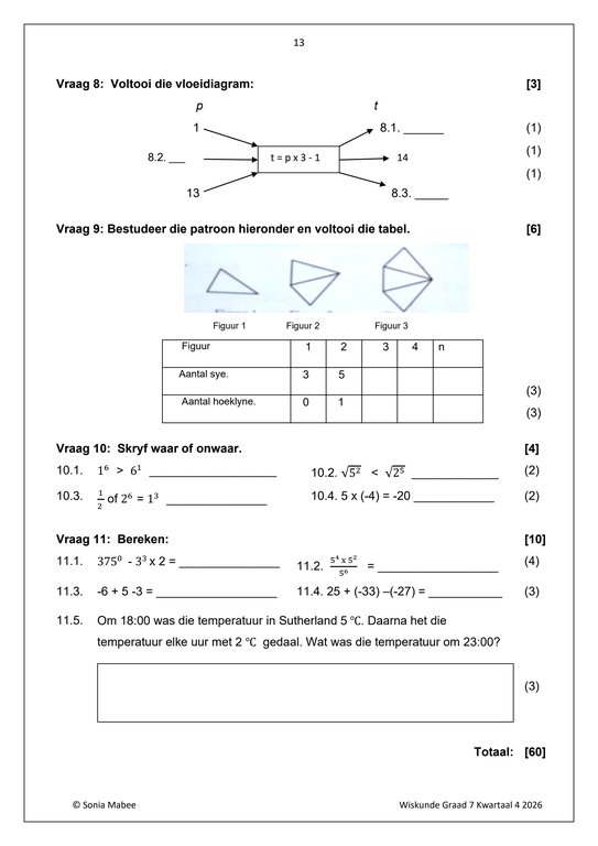 Wiskunde Gr. 7 Assesseringstaak 2026 Kwartaal 4 - Image 5