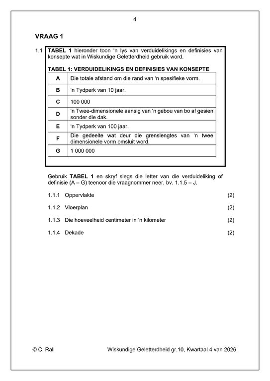 Wiskundige Geletterdheid Gr. 10 Assesseringstaak 2026 Kwartaal 4 Vraestel 2 - Image 4