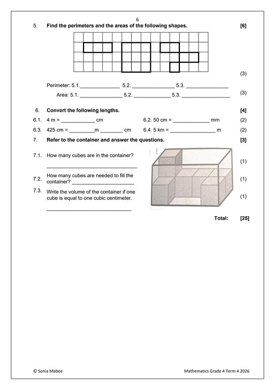 Mathematics Gr. 4 Assessment Task 2026 Term 4 - Image 3