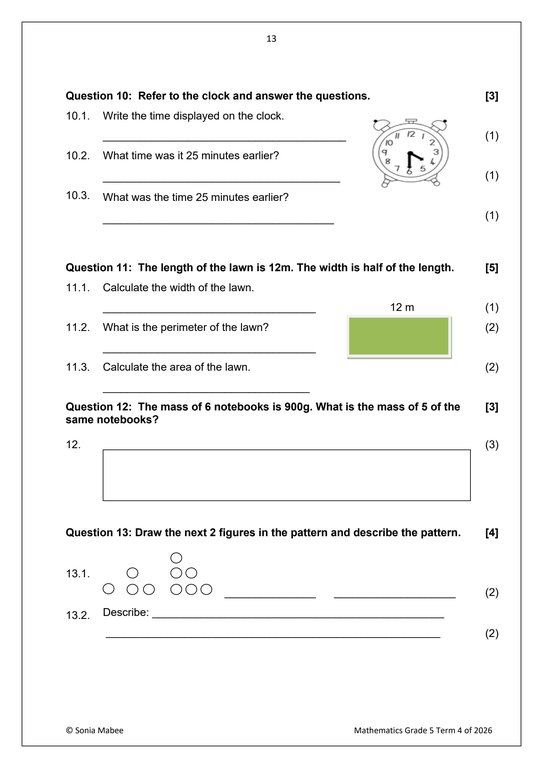 Mathematics Gr. 5 Assessment Task 2026 Term 4 - Image 4