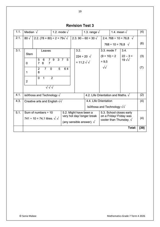 Mathematics Gr. 7 Assessment Task 2026 Term 4 - Image 5