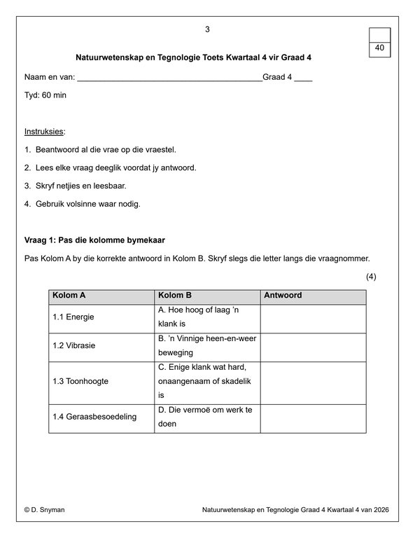 Natuurwetenskap en Tegnologie Gr. 4 Assesseringstaak 2026 Kwartaal 4 - Image 3