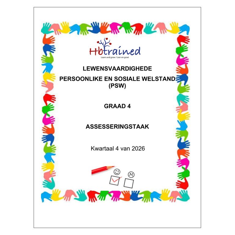 Lewensvaardighede (PSW) Gr. 4 Assesseringstaak 2026 Kwartaal 4