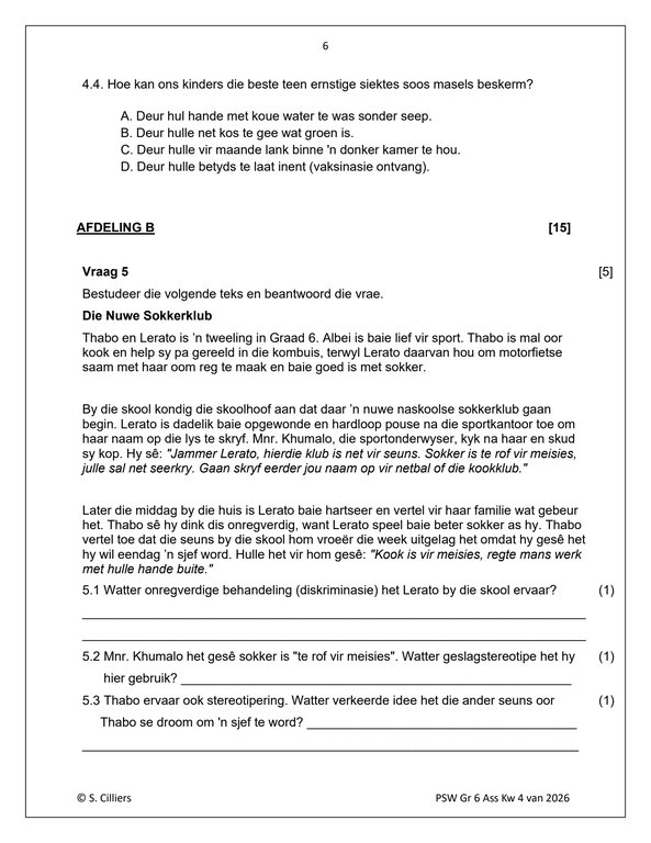 Lewensvaardighede (PSW) Gr. 6 Assesseringstaak 2026 Kwartaal 4 - Image 3