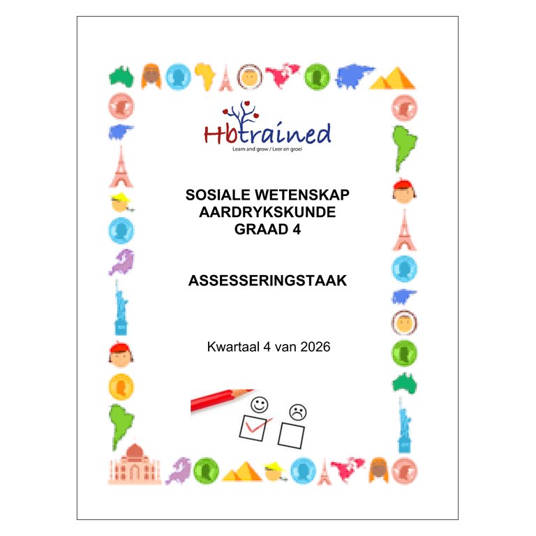 Sosiale Wetenskap Aardrykskunde Gr. 4 Assesseringstaak 2026 Kwartaal 4
