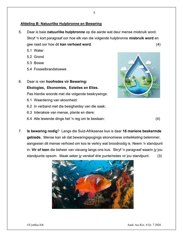 Sosiale Wetenskap Aardrykskunde Gr. 7 Assesseringstaak 2026 Kwartaal 4 - Image 4