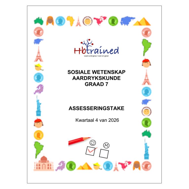 Sosiale Wetenskap Aardrykskunde Gr. 7 Assesseringstaak 2026 Kwartaal 4