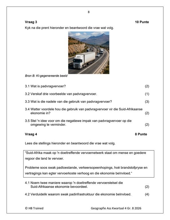 Sosiale Wetenskap Aardrykskunde Gr. 8 Assesseringstaak 2026 Kwartaal 4 - Image 3