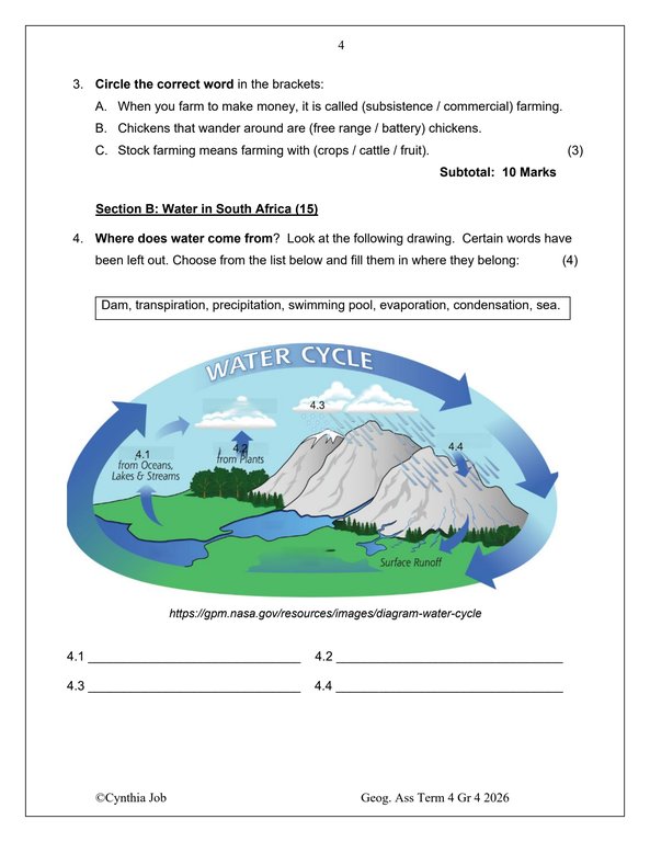 Social Sciences Geography Gr. 4 Assessment Task 2026 Term 4 - Image 3