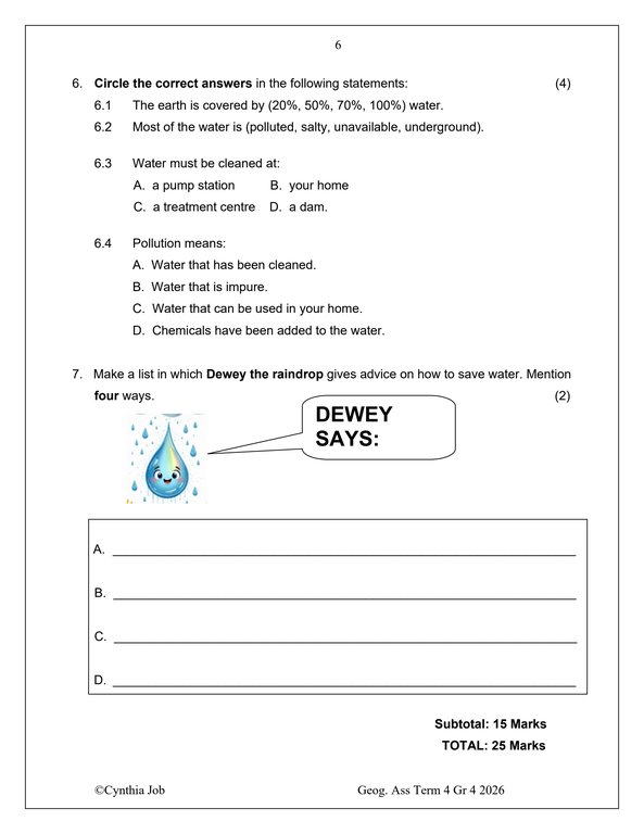Social Sciences Geography Gr. 4 Assessment Task 2026 Term 4 - Image 4
