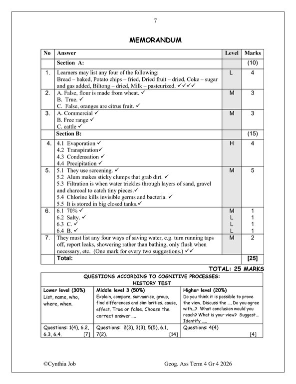 Social Sciences Geography Gr. 4 Assessment Task 2026 Term 4 - Image 5