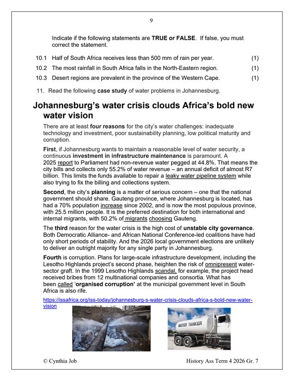Social Sciences Geography Gr. 7 Assessment Task 2026 Term 4 - Image 5