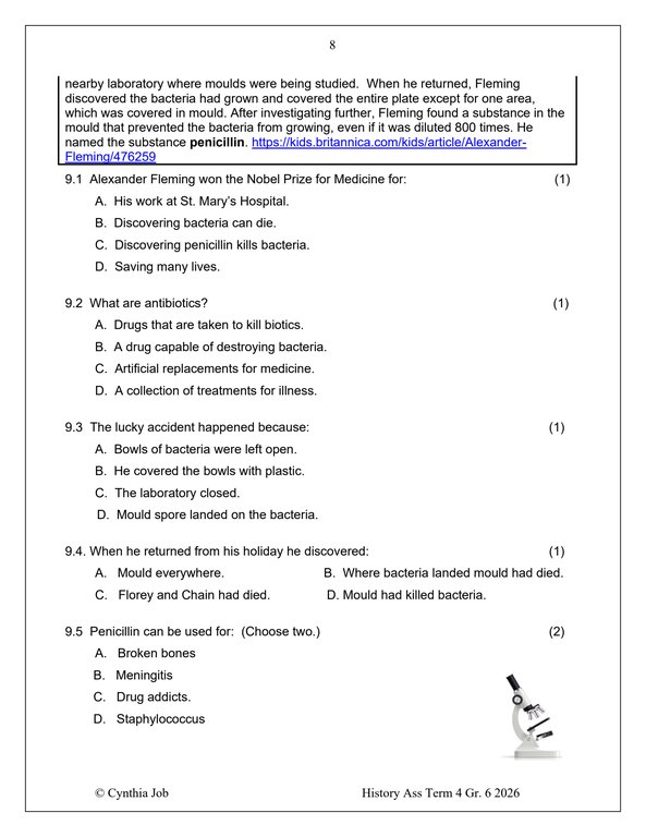 Social Sciences History Gr. 6 Assessment Task 2026 Term 4 - Image 5