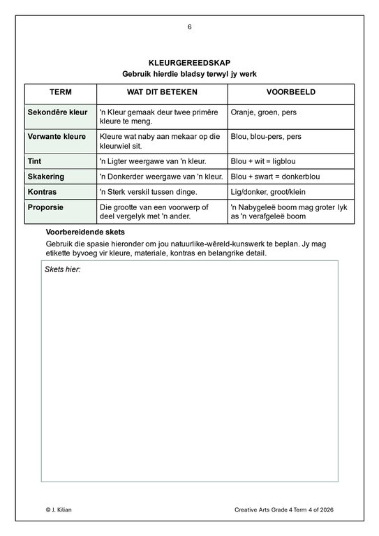 Visuele Kuns Gr. 4 Assesseringstaak 2026 Kwartaal 4 - Image 5
