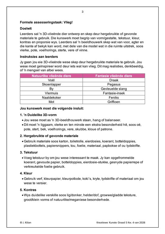 Visuele Kuns Gr. 5 Assesseringstaak 2026 Kwartaal 4 - Image 3