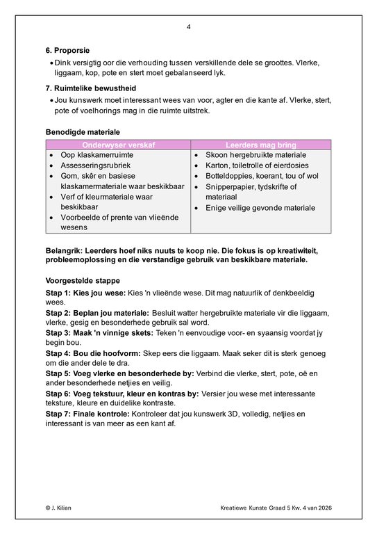 Visuele Kuns Gr. 5 Assesseringstaak 2026 Kwartaal 4 - Image 4