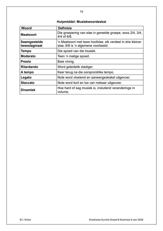 Musiek Gr. 8 Assesseringstaak 2026 Kwartaal 4 - Image 3