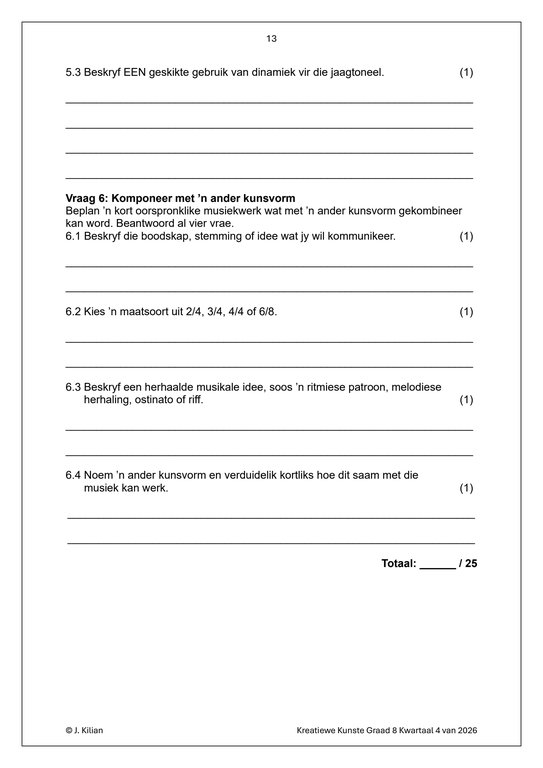 Musiek Gr. 8 Assesseringstaak 2026 Kwartaal 4 - Image 4