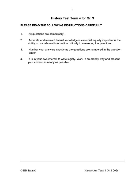 Social Sciences History Gr. 9 Assessment Task 2026 Term 4 - Image 3