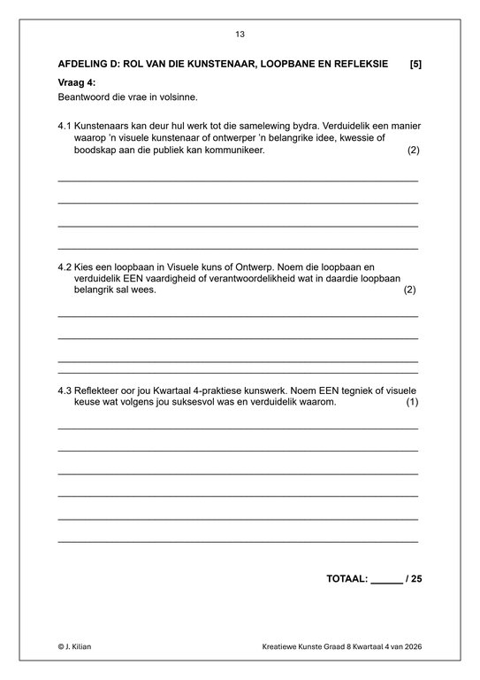 Visuele Kuns Gr. 8 Assesseringstaak 2026 Kwartaal 4 - Image 4