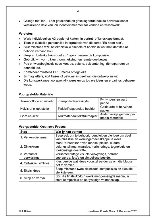 Visuele Kuns Gr. 9 Assesseringstaak 2026 Kwartaal 4 - Image 3